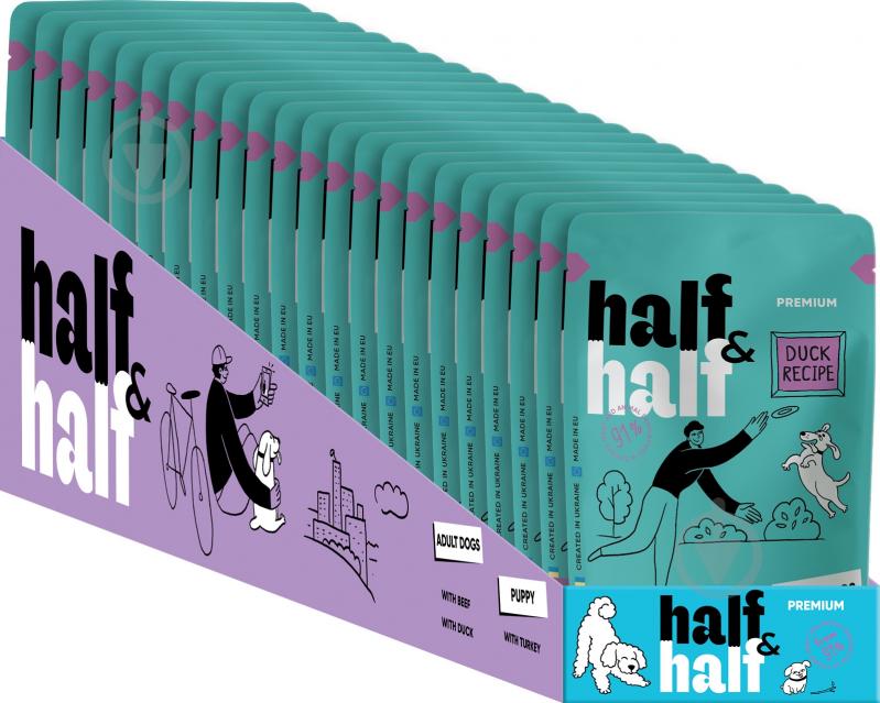 Корм влажный Half&Half кусочки утки в соусе 100 г - фото 3 Корм влажный Half&Half кусочки утки в соусе 100 г - фото 3