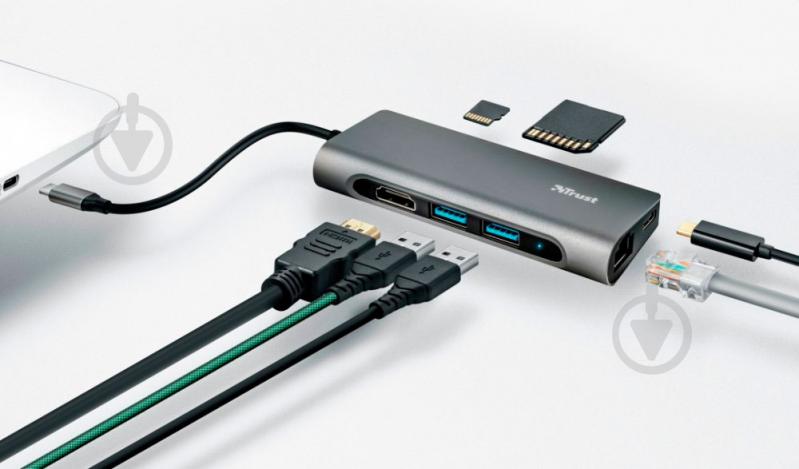 USB-хаб Trust Dalyx 7-IN-1 USB-C Aluminium - фото 12