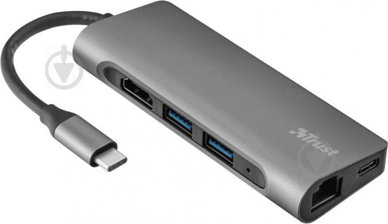 USB-хаб Trust Dalyx 7-IN-1 USB-C Aluminium - фото 1