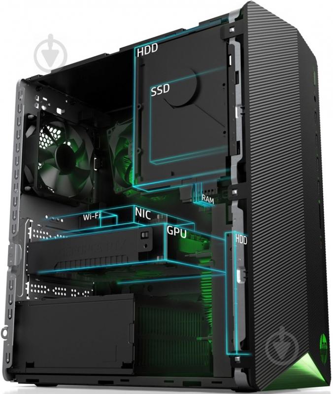 Компьютер персональный HP Pavilion Gaming Desktop TG01-2000a (43R82EA) black - фото 6