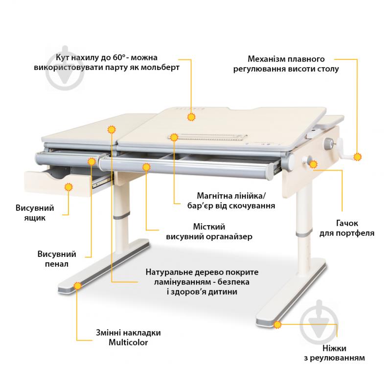 Детский стол Mealux Montreal Multicolor BD-670 TG/MC Lite - фото 10