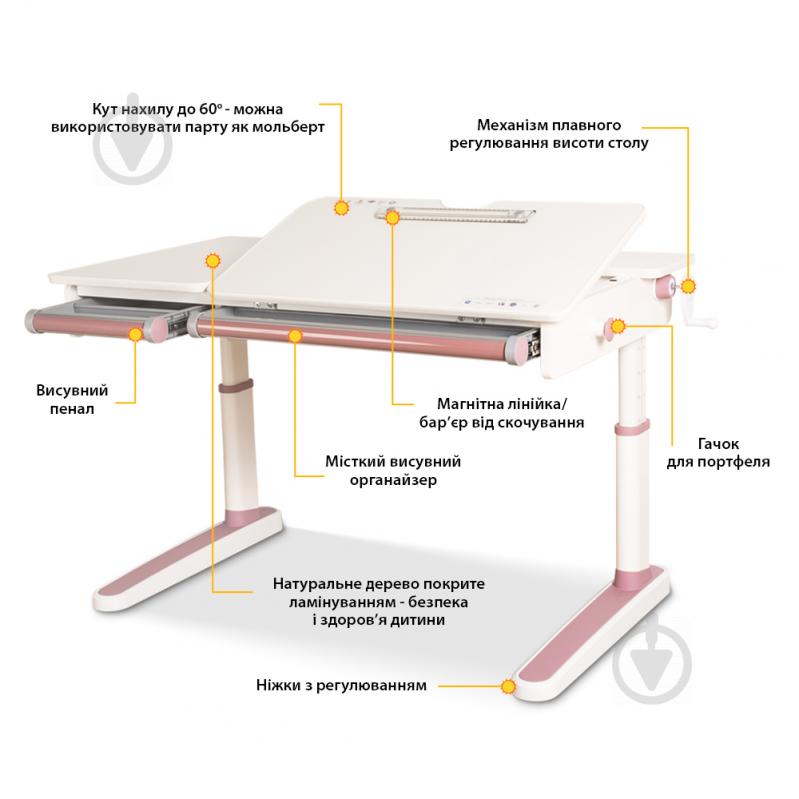 Детский стол Mealux Oxford BD-930 PN Lite - фото 5