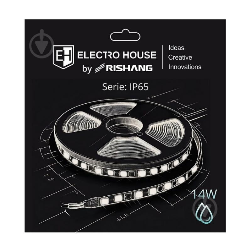 Стрічка світлодіодна ElectroHouse 14 Вт IP65 24 В синій EH-STR05IP65 - фото 1 Стрічка світлодіодна ElectroHouse 14 Вт IP65 24 В синій EH-STR05IP65 - фото 1