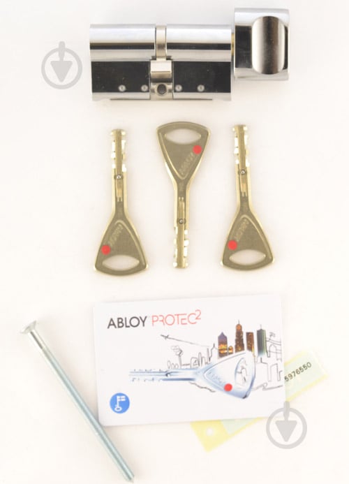 Циліндр Abloy Din Mod KT CY323 Protec2 41x41 ключ-вороток 82 мм полірований хром - фото 4