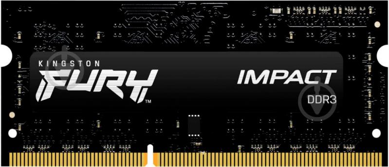 Оперативная память Kingston SODIMM DDR3 4 GB (1x4GB) 1600 MHz (KF316LS9IB/4) Fury Impact Black - фото 1