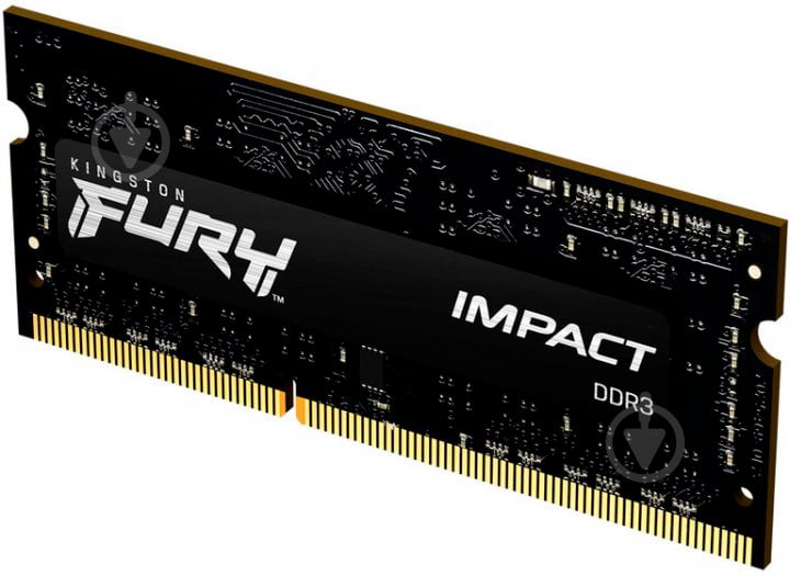 Оперативная память Kingston SODIMM DDR3 4 GB (1x4GB) 1600 MHz (KF316LS9IB/4) Fury Impact Black - фото 2