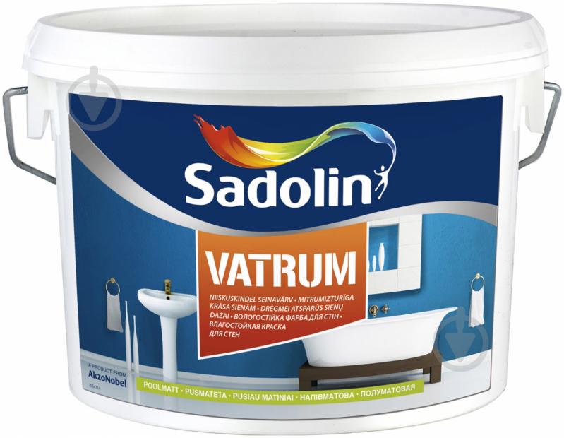 Фарба латексна водоемульсійна Sadolin Vatrum напівмат білий 5 л - фото 1