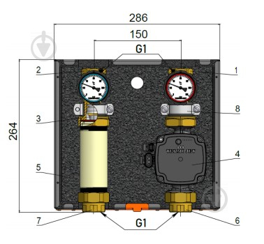 Насосна група Termojet без змішувача в теплоізоляції НГ-68 - фото 2