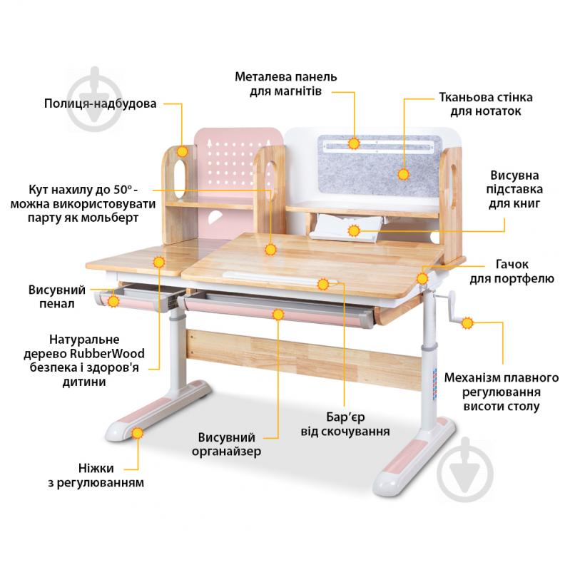 Детский стол Mealux Winnipeg BD-640 Wood PN - фото 8