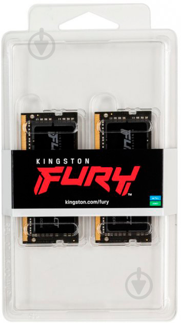 Оперативна пам'ять Kingston SODIMM DDR4 32 GB (2x16GB) 3200 MHz (KF432S20IBK2/32) Fury Impact Black - фото 6