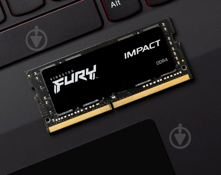 Оперативная память Kingston SODIMM DDR4 16 GB (1x16GB) 3200 MHz (KF432S20IB/16) Fury Impact Black - фото 3