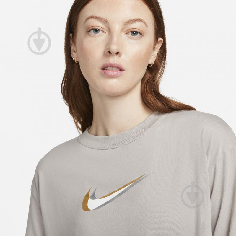 Платье Nike W NSW LS DRESS PRNT DO2580-033 р.S бежевый - фото 3