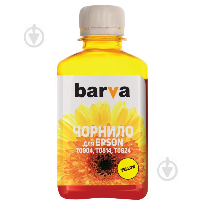 Чорнило Barva Epson T0814 (1410/P50/T50/R270/TX650) 180 г (E081-144) yellow - фото 2