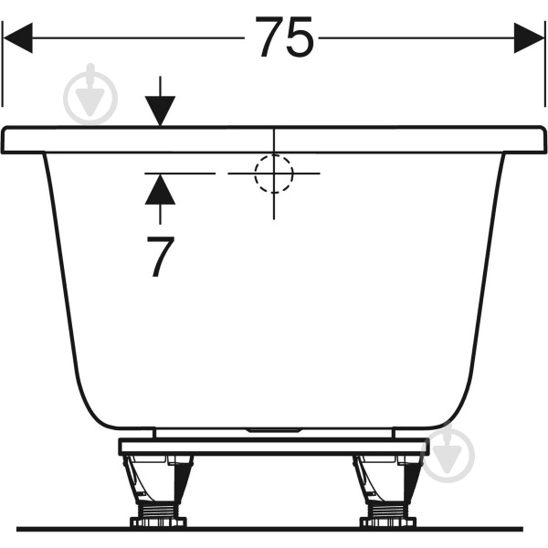 Ванна акрилова Geberit Selnova Square 554.383.01.1 160х75 см - фото 3