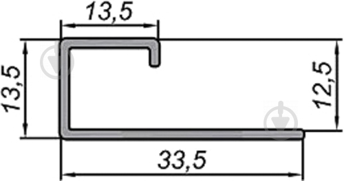 Прямой облицовочный профиль Braz Line 33,5х12,5x2700 мм алюминий/серебро - фото 3