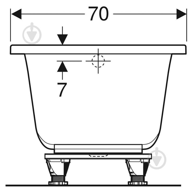Ванна акрилова Geberit Selnova Square 554.384.01.1 170х70 см - фото 5