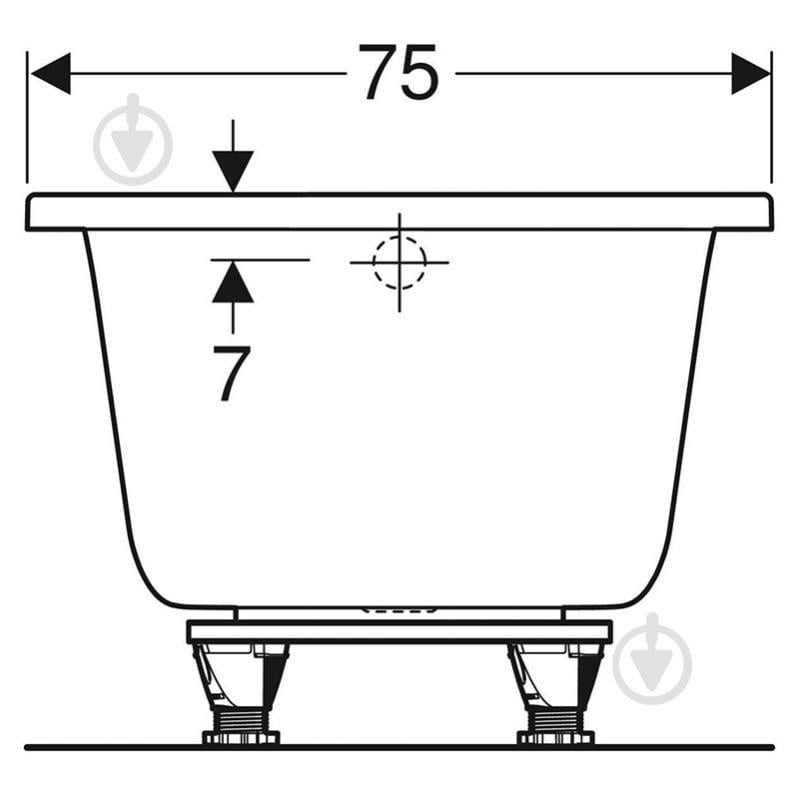 Ванна акрилова Geberit Selnova Square 554.385.01.1 170х75 см - фото 2