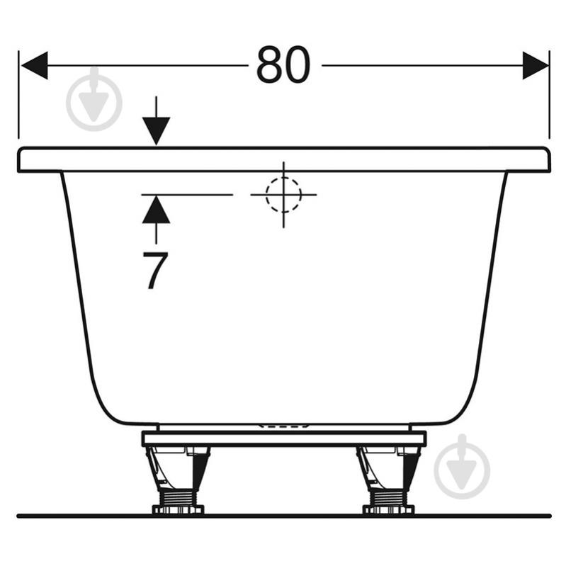 Ванна акриловая Geberit Selnova Square 554.386.01.1 180х80 см - фото 2