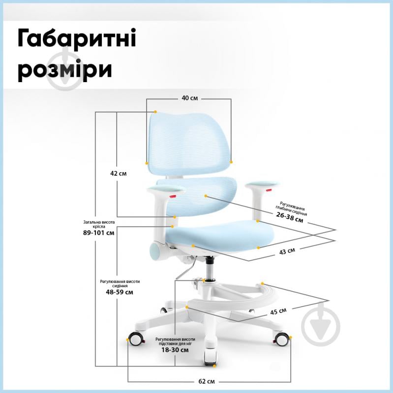 Кресло детское Mealux Dream Air KBL (Y-607 KBL) голубой - фото 12