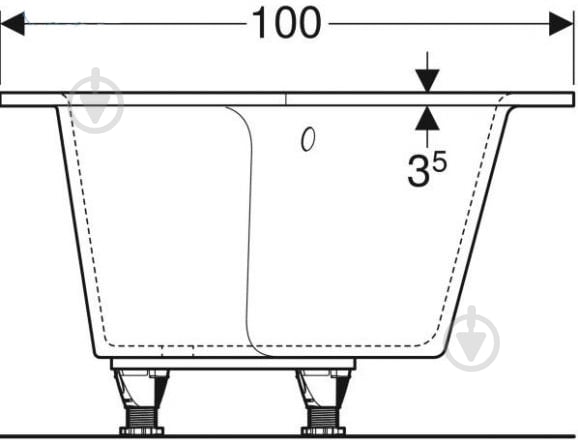 Ванна акриловая Geberit Selnova Square 554.292.01.1 160х100 см - фото 2