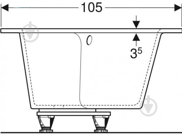 Ванна акрилова Geberit Selnova Square 554.293.01.1 170х105 см - фото 2