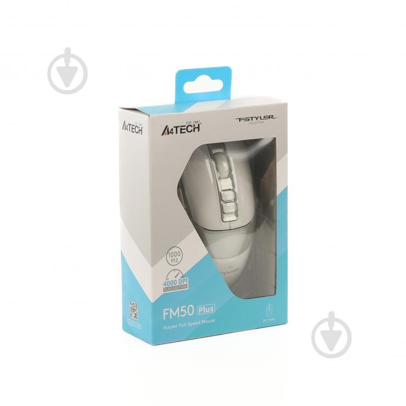 Мышь A4Tech USB, 3200 dpi, Double Click white (FM50 Plus (White)) - фото 12
