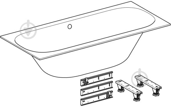 Ванна акрилова Geberit Soana Slim Duo з ніжками 170х75 см 554.003.01.1 - фото 2