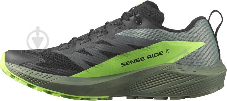 Кроссовки чоловічі демісезонні Salomon SENSE RIDE 5 L47311100 р.45 1/3 черно-зеленые - фото 2