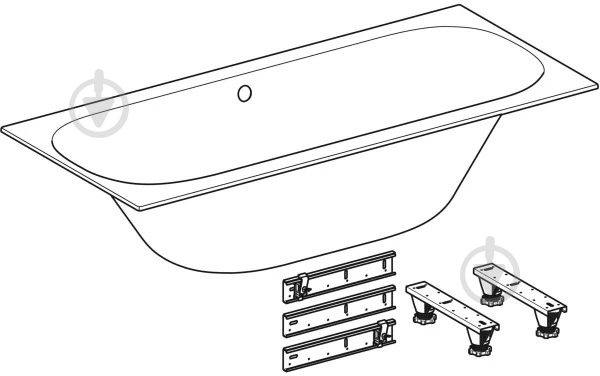Ванна акрилова Geberit Soana Slim Duo з ніжками 190х90 см 554.005.01.1 - фото 2
