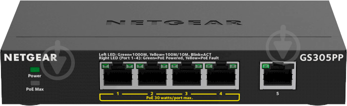 Коммутатор NETGEAR GS305PP (GS305PP-100PES) - фото 2