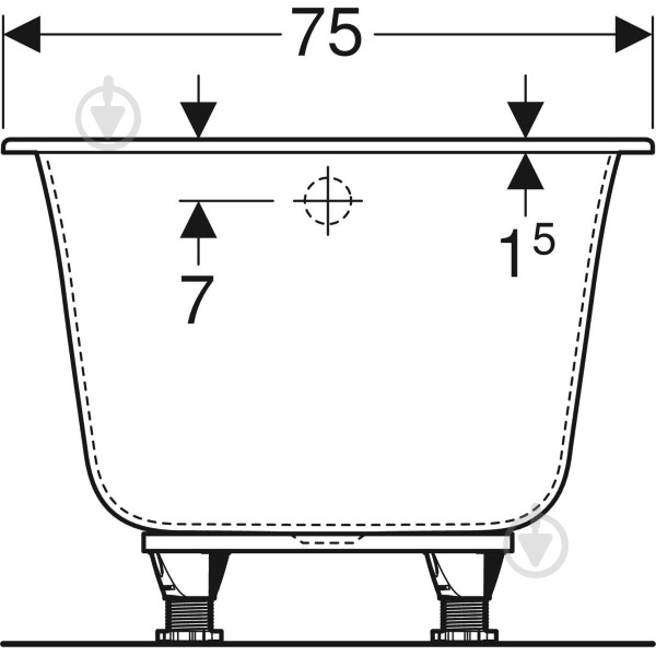 Ванна акриловая Geberit Soana Slim с ножками 170х75 см 554.014.01.1 - фото 5