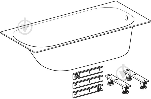 Ванна акриловая Geberit Soana Slim с ножками 170х75 см 554.014.01.1 - фото 2