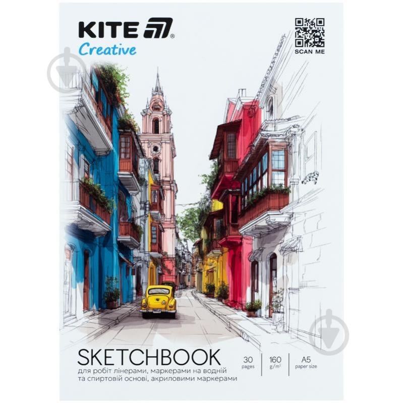 Скетчбук KITE для робіт маркерами A5 30 арк. K-1280 Creative - фото 1