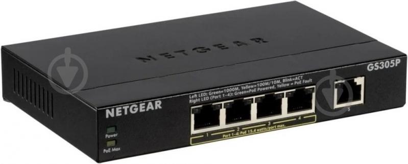 Коммутатор NETGEAR GS305P 4XGE POE 1XGE (GS305P-200PES) - фото 1