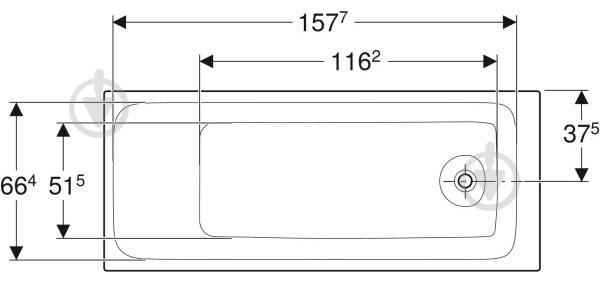 Ванна акрилова Geberit Tawa Slim 554.121.01.1 170х75 см - фото 5