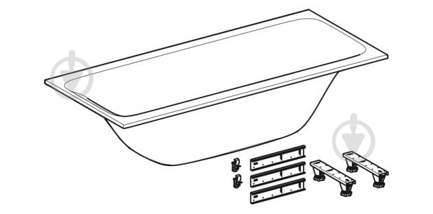 Ванна акрилова Geberit Tawa Slim Duo 554.123.01.1 170х75 см - фото 3