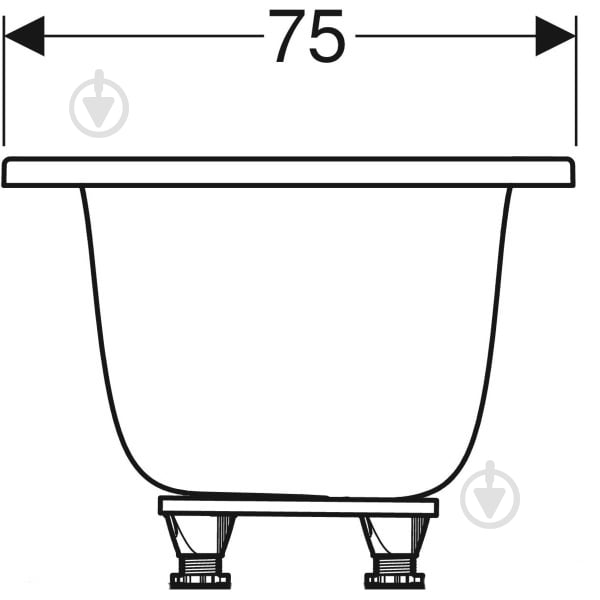 Ванна акрилова Geberit Tawa Slim Duo 554.123.01.1 170х75 см - фото 4