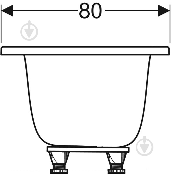 Ванна акрилова Geberit Tawa Slim Duo 554.124.01.1 180х80 см - фото 2