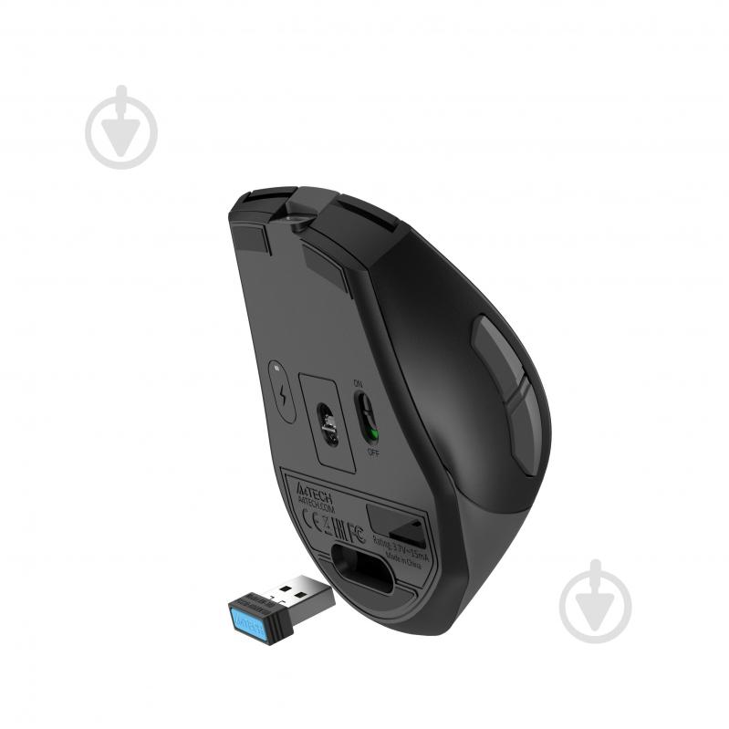 Мышь A4Tech беспроводная бесшумная, 3200 dpi black/grey (FG35CS Plus (Grey)) - фото 8