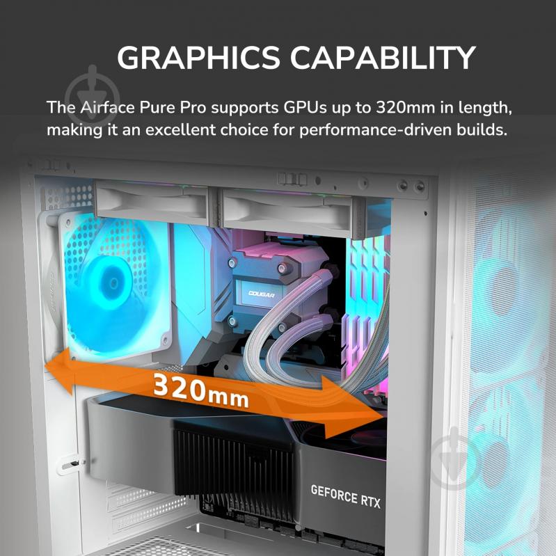 Корпус Cougar AIRFACE PURE PRO White, ATX/mATX/mini-ITX - фото 16