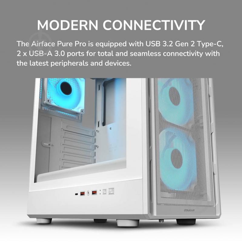 Корпус Cougar AIRFACE PURE PRO White, ATX/mATX/mini-ITX - фото 19
