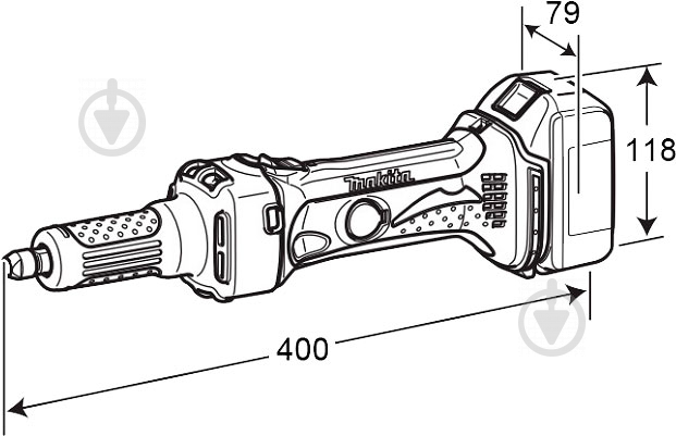 Пряма шліфмашина Makita акумуляторна DGD800Z - фото 3