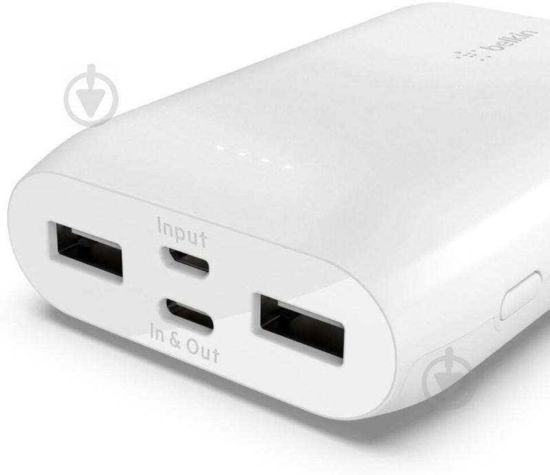 Повербанк Belkin 15 W 10000 mAh white (F8J267BTWHT) - фото 4