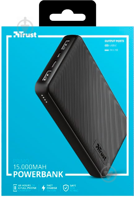 Повербанк Trust Primo Ultra-thin 10000 mAh black (23594) - фото 8