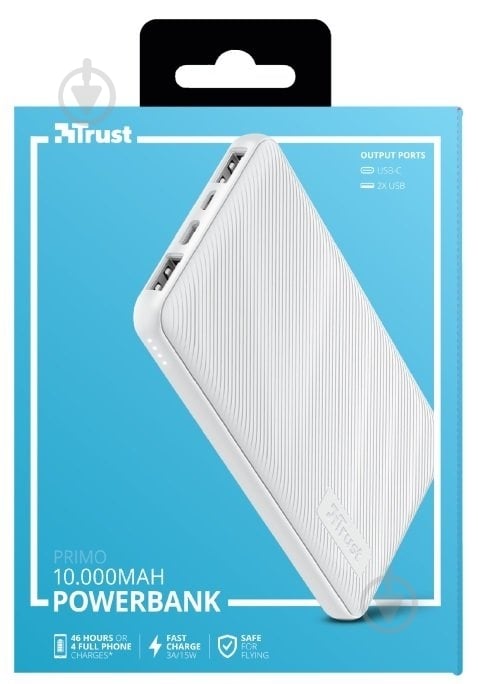 Повербанк Trust Primo 10000 mAh white (23896_TRUST) - фото 5