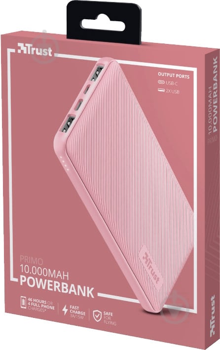 Повербанк Trust Primo Ultra-thin 10000 mAh pink (23897_TRUST) - фото 6