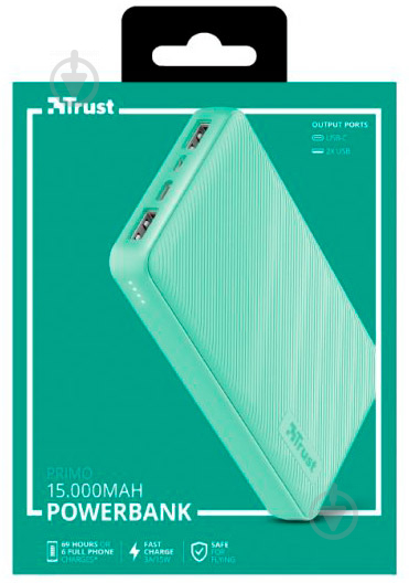 Повербанк Trust Primo 15000 mAh mint (23902_TRUST) - фото 6