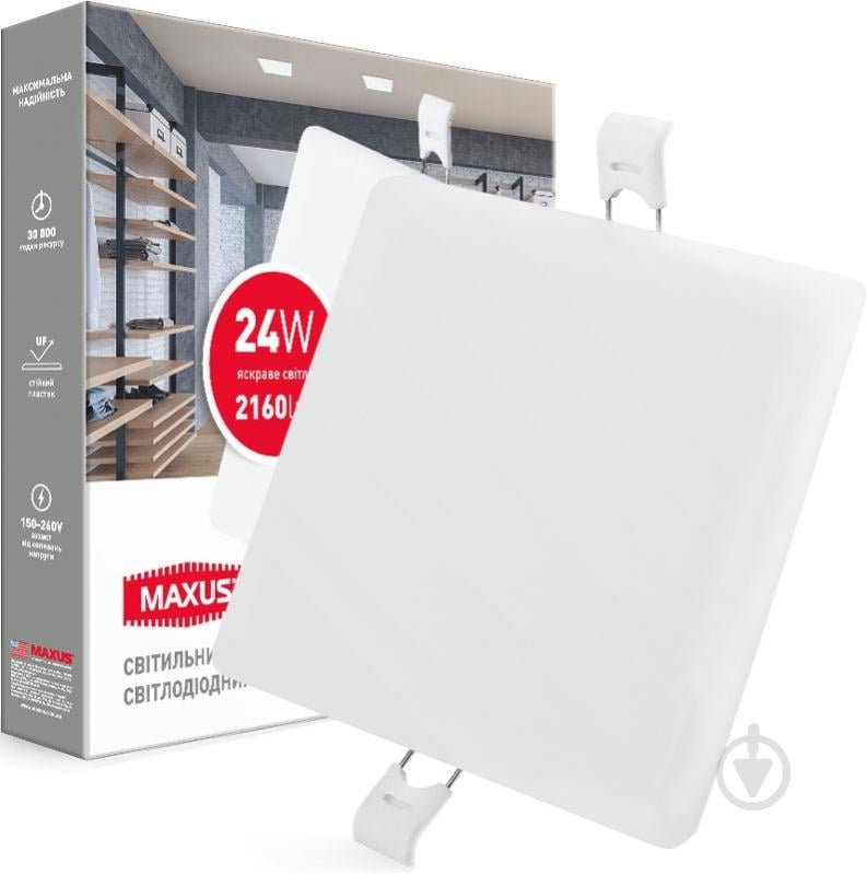 ВИТРИНА! Светильник точечный Maxus Sp Edge квадрат LED 24 Вт 4100 К белый - фото 2 ВИТРИНА! Светильник точечный Maxus Sp Edge квадрат LED 24 Вт 4100 К белый - фото 2