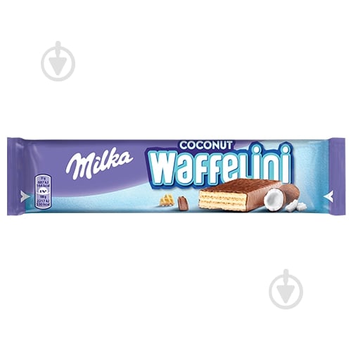 Батончик вафельний Milka Waffelini Coconut з кокосом вкрита молочним шоколадом 31 г - фото 1