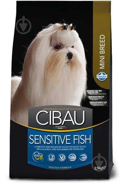 Корм сухой для собак для малых пород Farmina Cibau Sensitive Adult Mini с рыбой 2,5 кг - фото 1